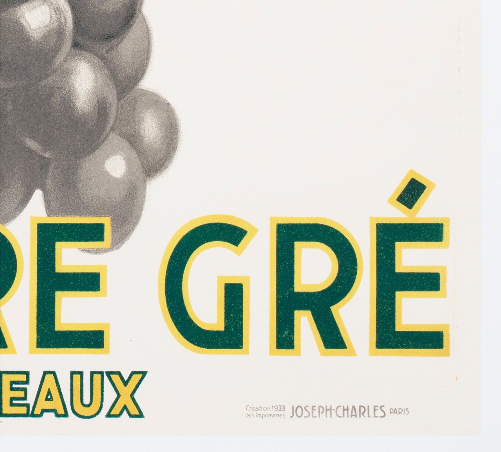 Soufre Gre Bordeaux 1933 French Wine Advertising Poster Leon Dupin - detail