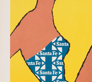 Southern California c1950s Santa Fe Railway Travel Poster - detail