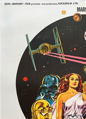 Star Wars 1977 Italian 2 Foglio Film Poster, Michelangelo Papuzza - detail
