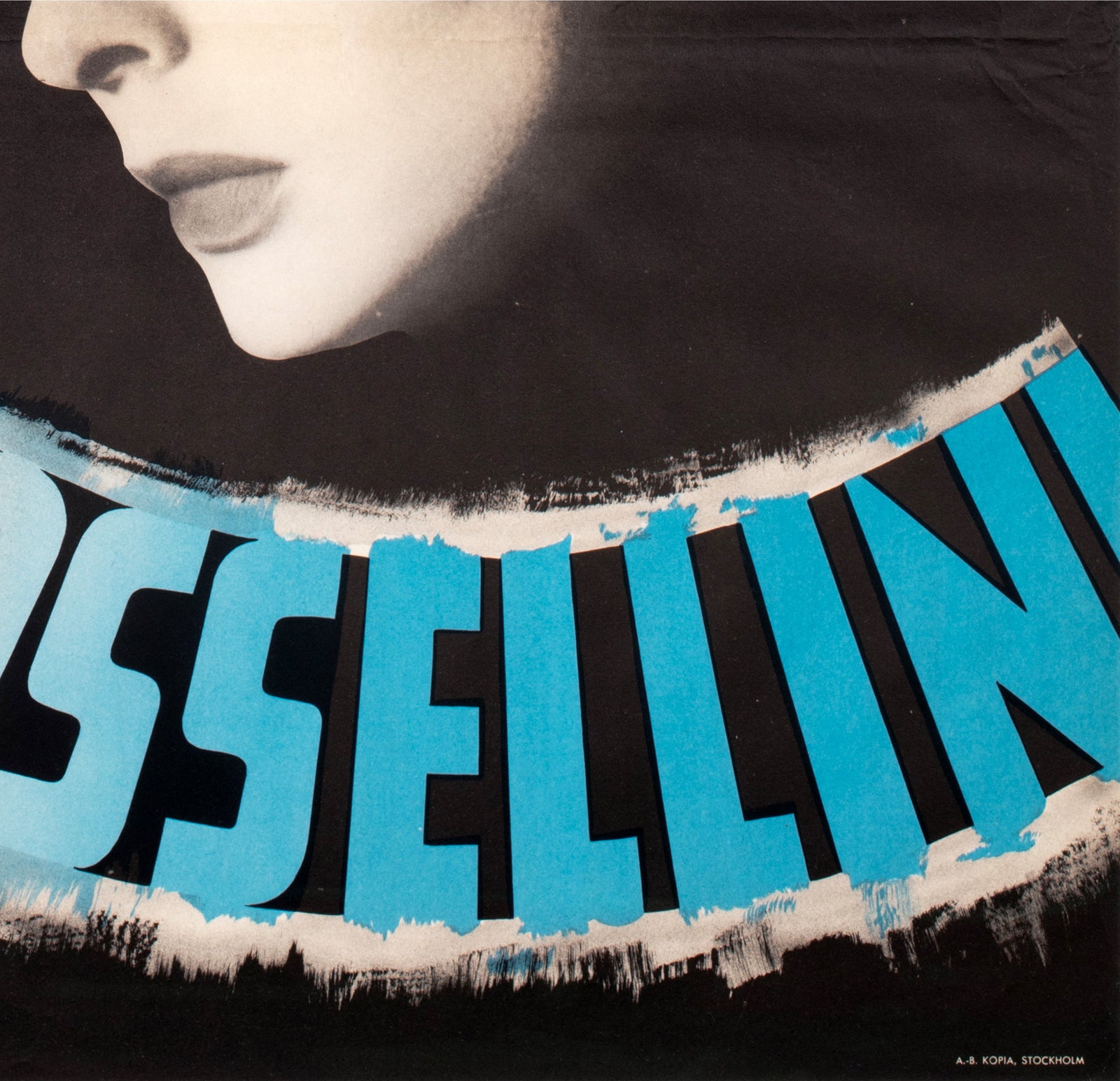 Stromboli 1950 Swedish Film Poster Gösta Åberg - detail
