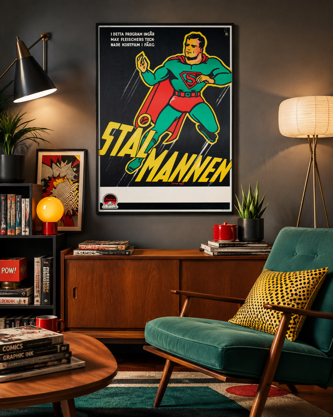 Superman 1940s Swedish Film Poster Gösta Åberg