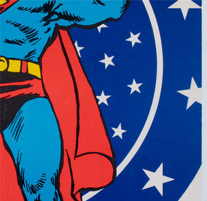 Superman 1971 Vintage Bullseye Peace Panel Poster Swan and Anderson - detail
