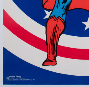 Superman 1971 Vintage Bullseye Peace Panel Poster Swan and Anderson - detail