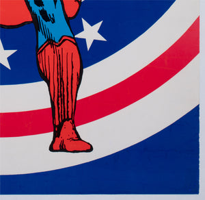 Superman 1971 Vintage Bullseye Peace Panel Poster Swan and Anderson - detail