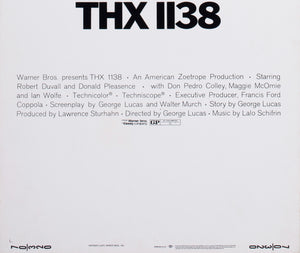 THX 1138 1971 US Insert Film Movie Poster - detail