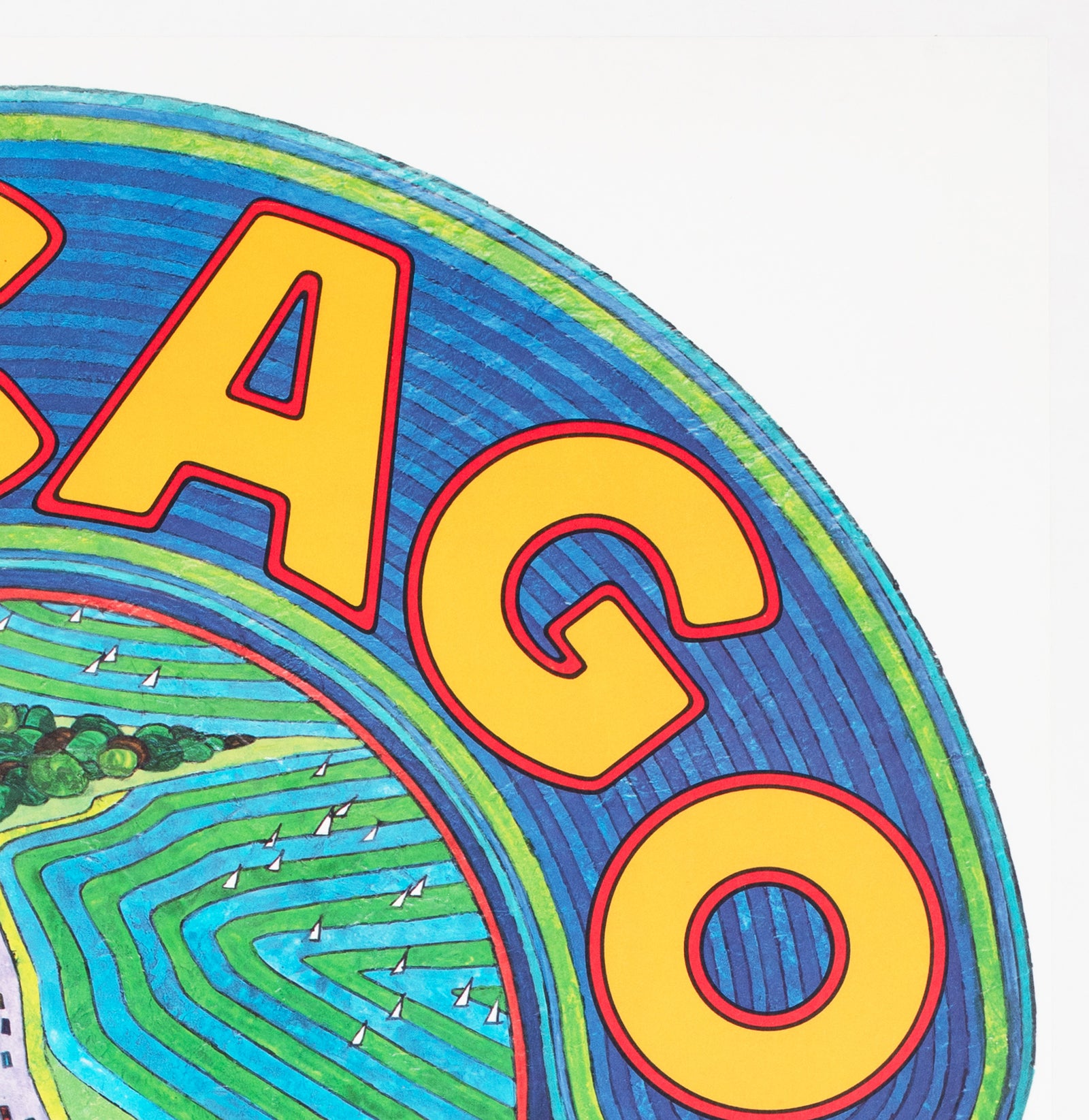 TWA Chicago c1960s Airline Travel Advertising Poster David Klein - detail
