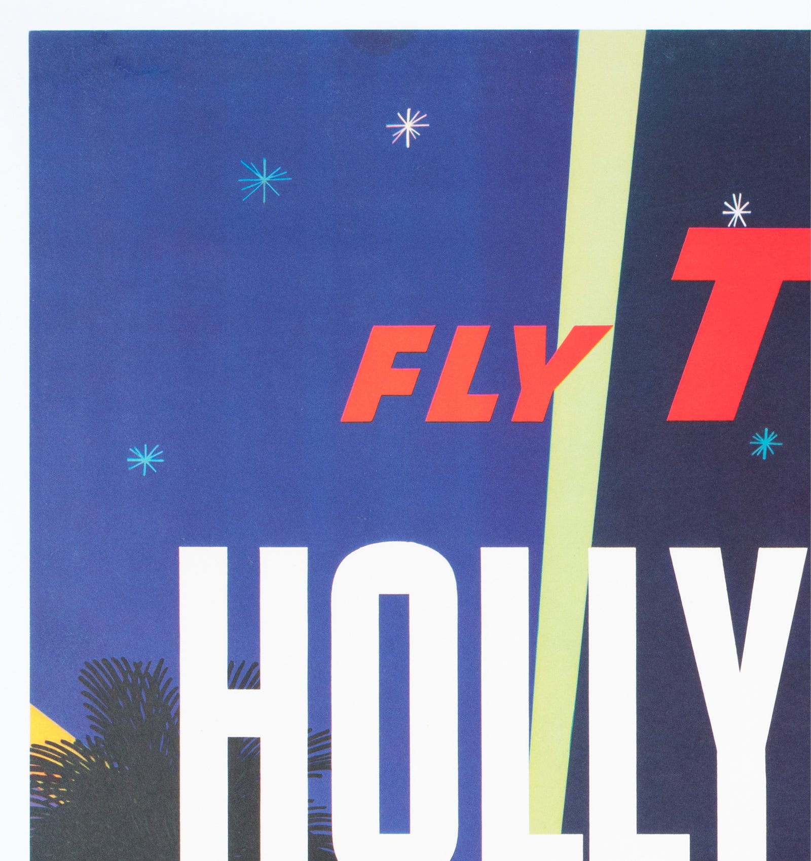 TWA Hollywood c1960s Travel Poster David Klein - detail