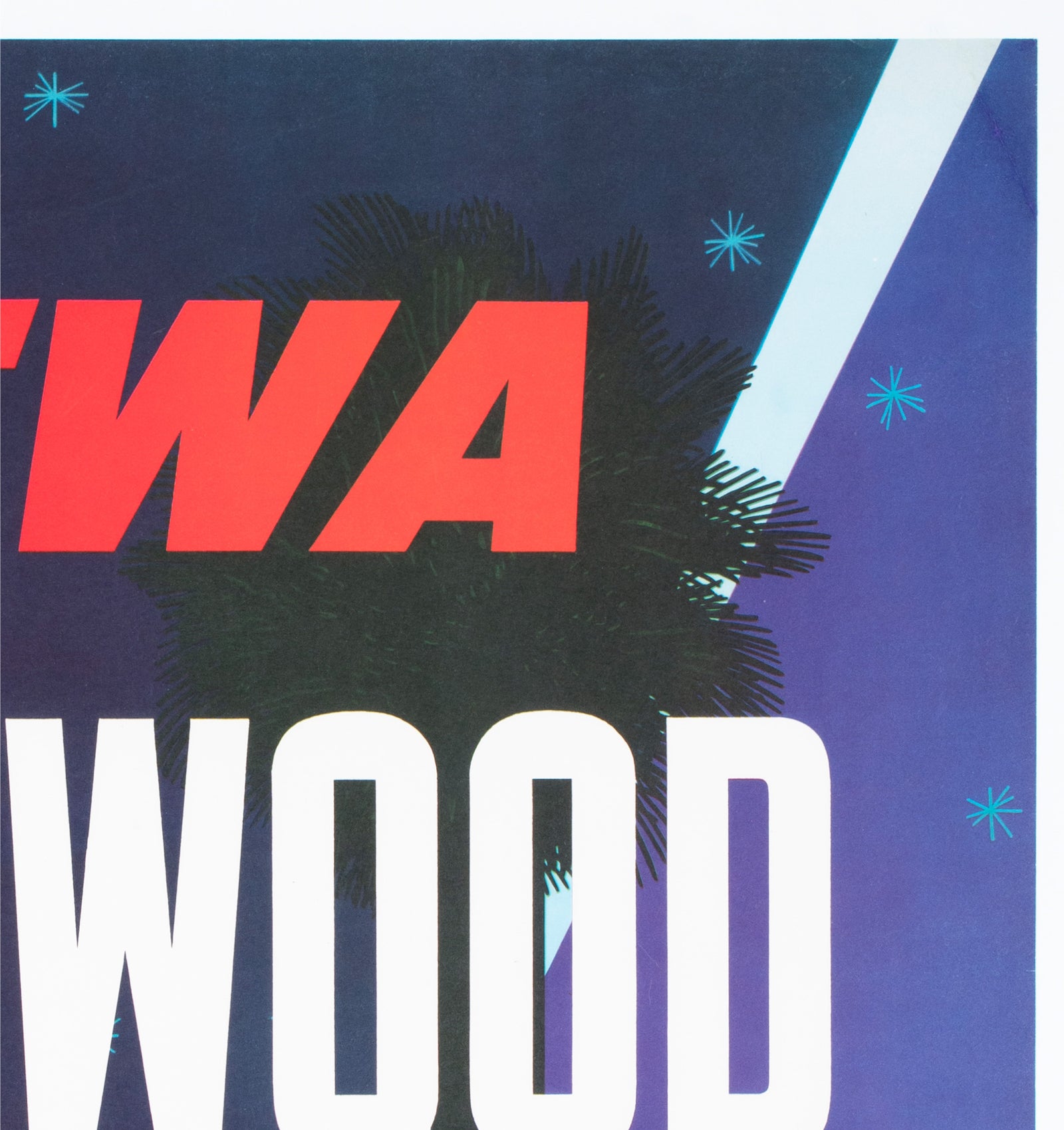 TWA Hollywood c1960s Travel Poster David Klein - detail