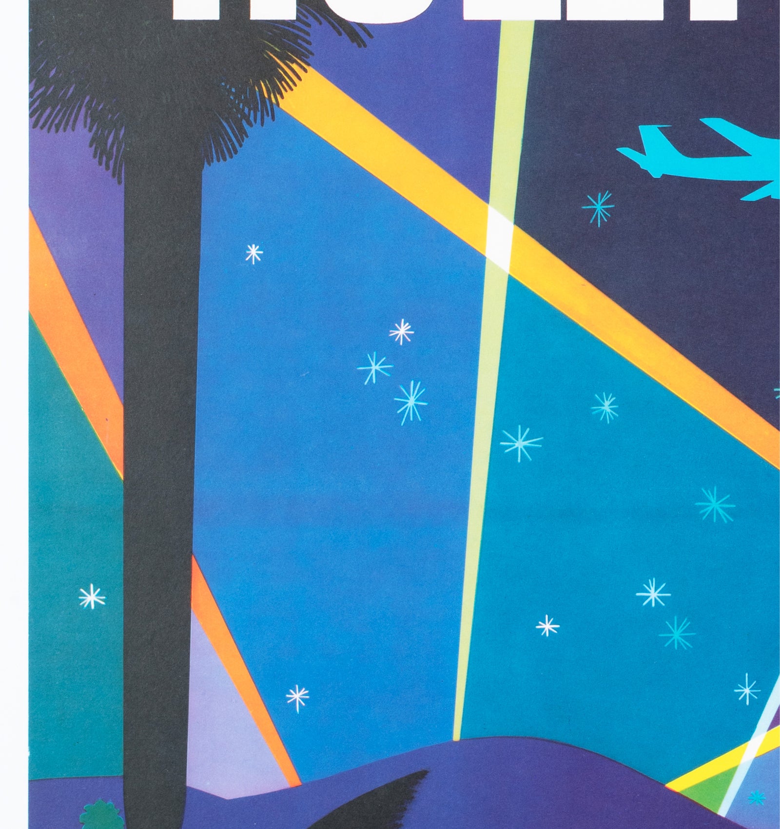 TWA Hollywood c1960s Travel Poster David Klein - detail