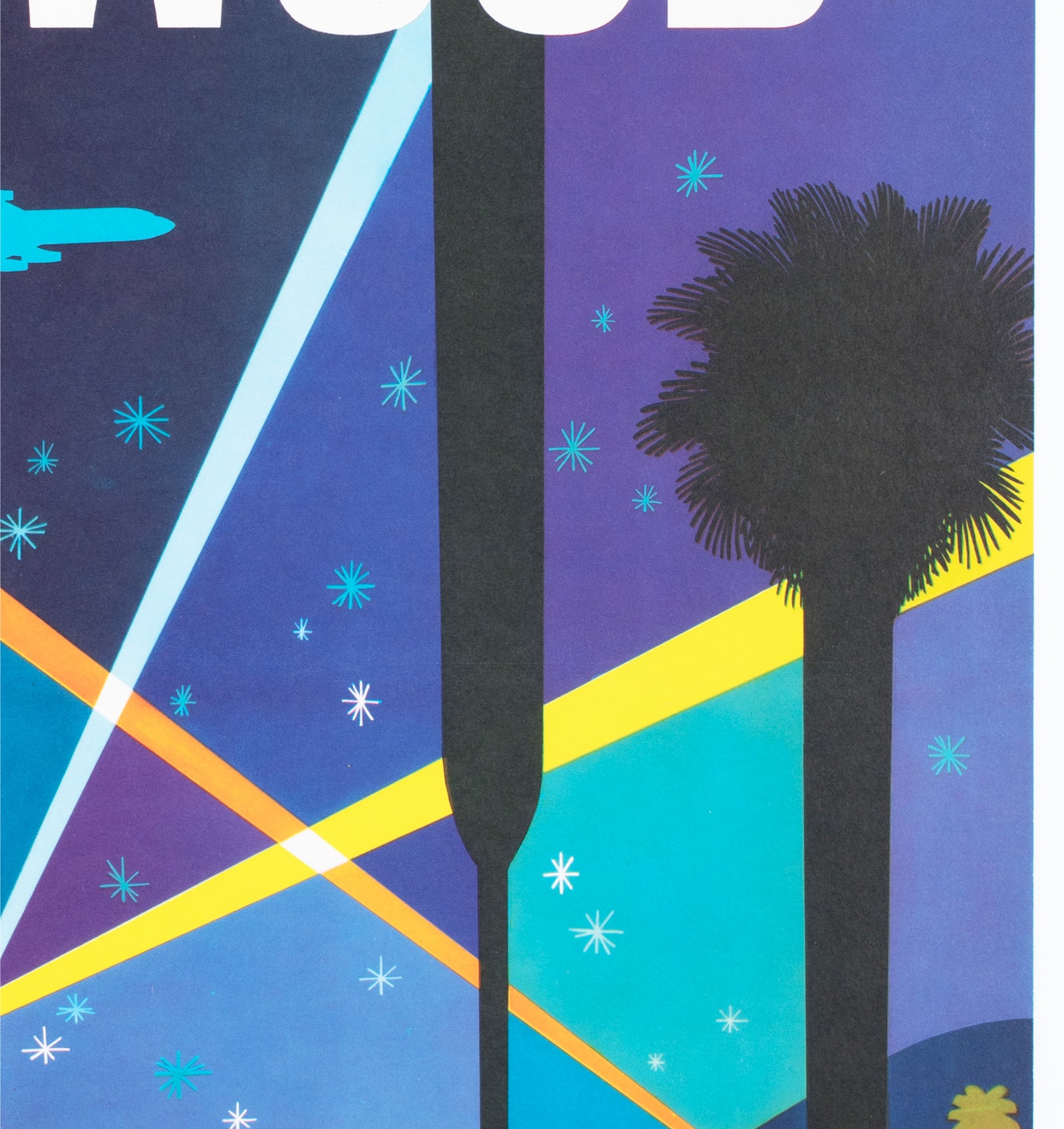 TWA Hollywood c1960s Travel Poster David Klein - detail