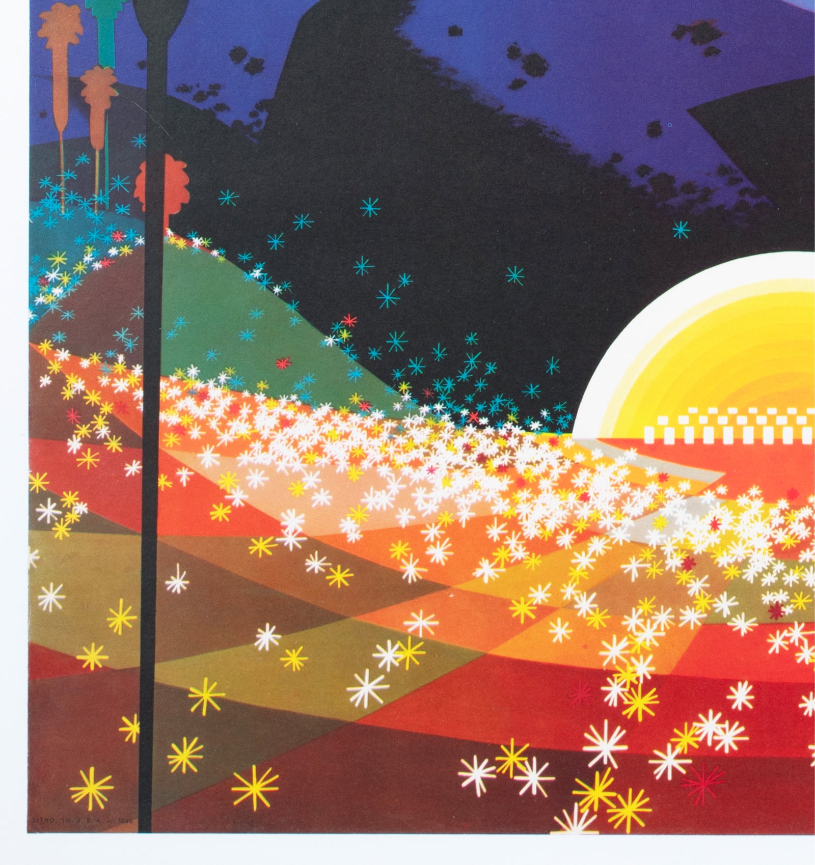 TWA Hollywood c1960s Travel Poster David Klein - detail
