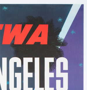 TWA Los Angeles c1958 Airline Travel Poster David Klein - detail