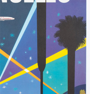 TWA Los Angeles c1958 Airline Travel Poster David Klein - detail