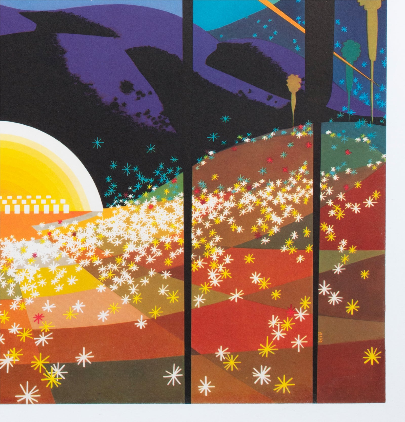 TWA Los Angeles c1958 Airline Travel Poster David Klein - detail