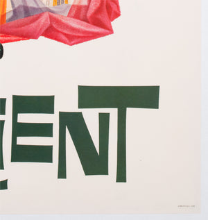 TWA Orient 1960s Airline Travel Advertising Poster David Klein - detail