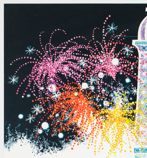 TWA Paris 1962 Airline Travel Advertising Poster David Klein - detail