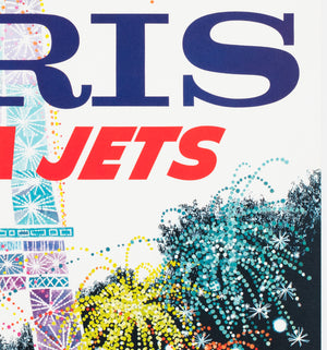 TWA Paris 1962 Airline Travel Advertising Poster David Klein - detail