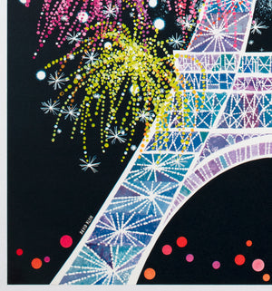 TWA Paris 1962 Airline Travel Advertising Poster David Klein - detail