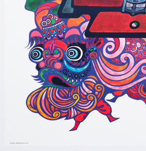 TWA San Francisco c1960s Airline Travel Advertising Poster David Klein - detail