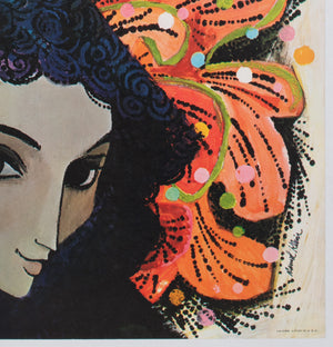 TWA Spain 1960s Airline Travel Advertising Poster, David Klein - detail