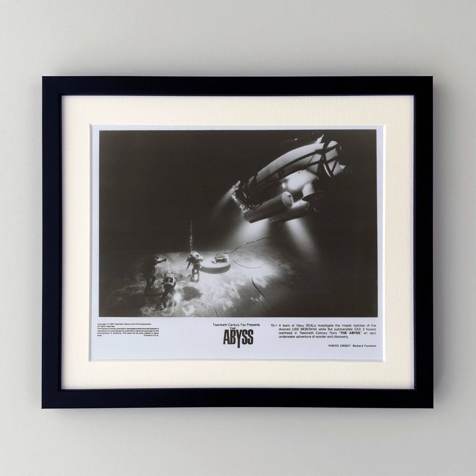 The Abyss 1989 Film Movie Press Publicity Still Framed