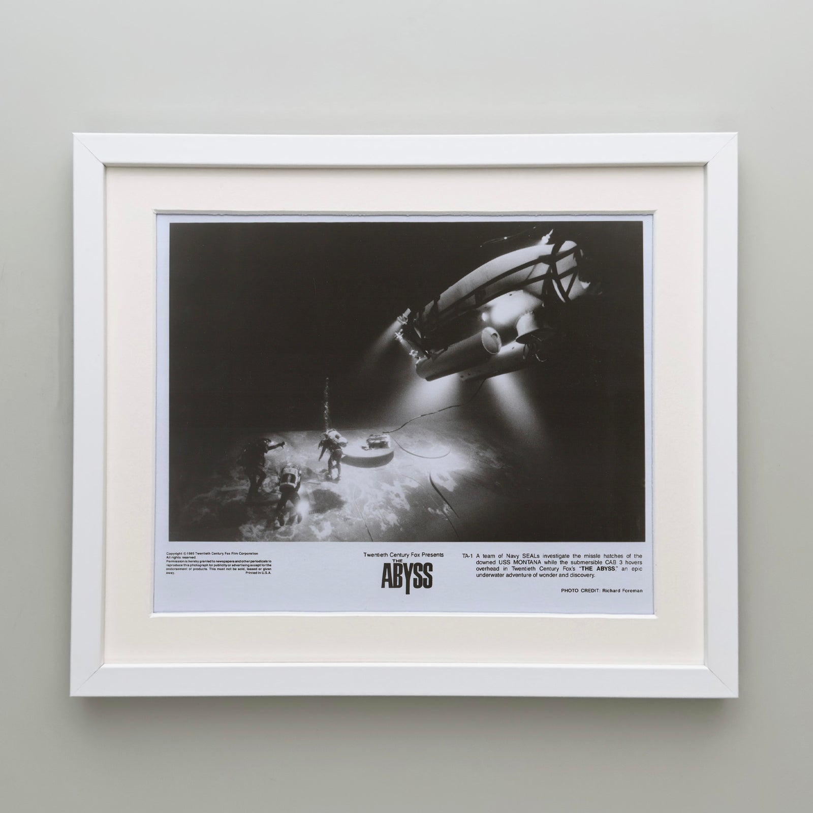 The Abyss 1989 Film Movie Press Publicity Still Framed