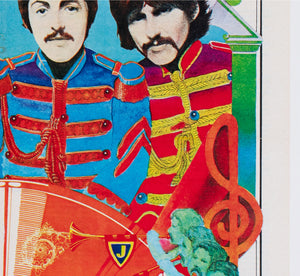 The Beatles 1973 Tintin French Magazine Poster Sgt Pepper