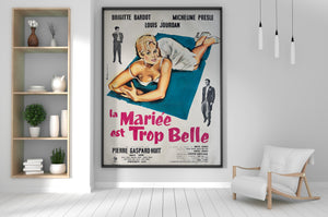 The Bride is Much Too Beautiful 1956 French Grande Film Movie Poster, Andre Bertrand