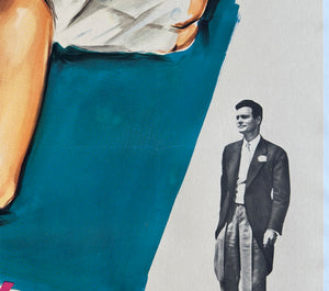 The Bride is Much Too Beautiful 1956 French Grande Film Movie Poster, Andre Bertrand - detail