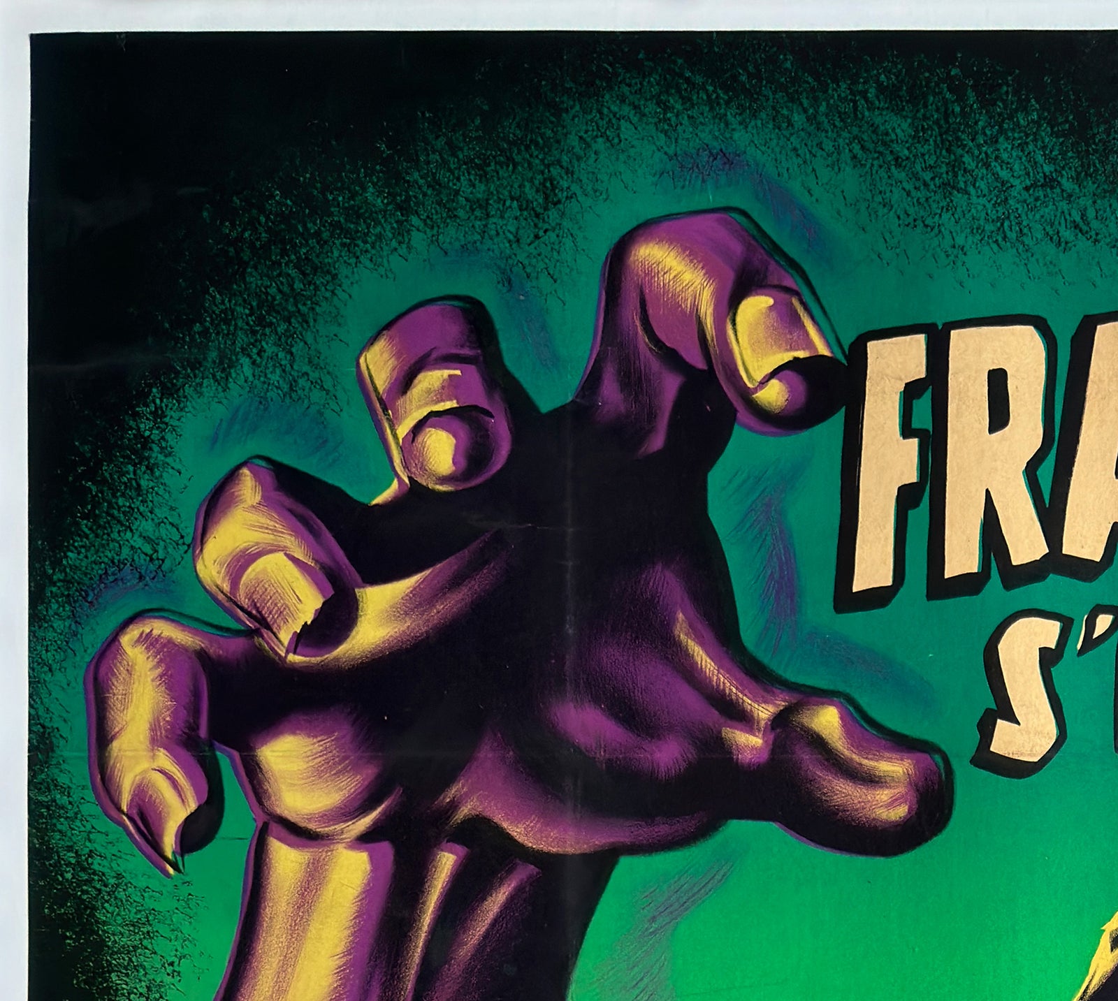 The Curse of Frankenstein 1957 French Grande Film Movie Poster, Jean Mascii - detail