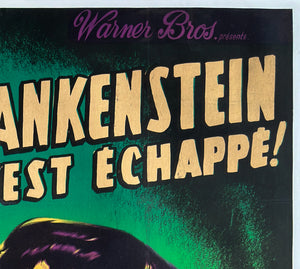 The Curse of Frankenstein 1957 French Grande Film Movie Poster, Jean Mascii - detail
