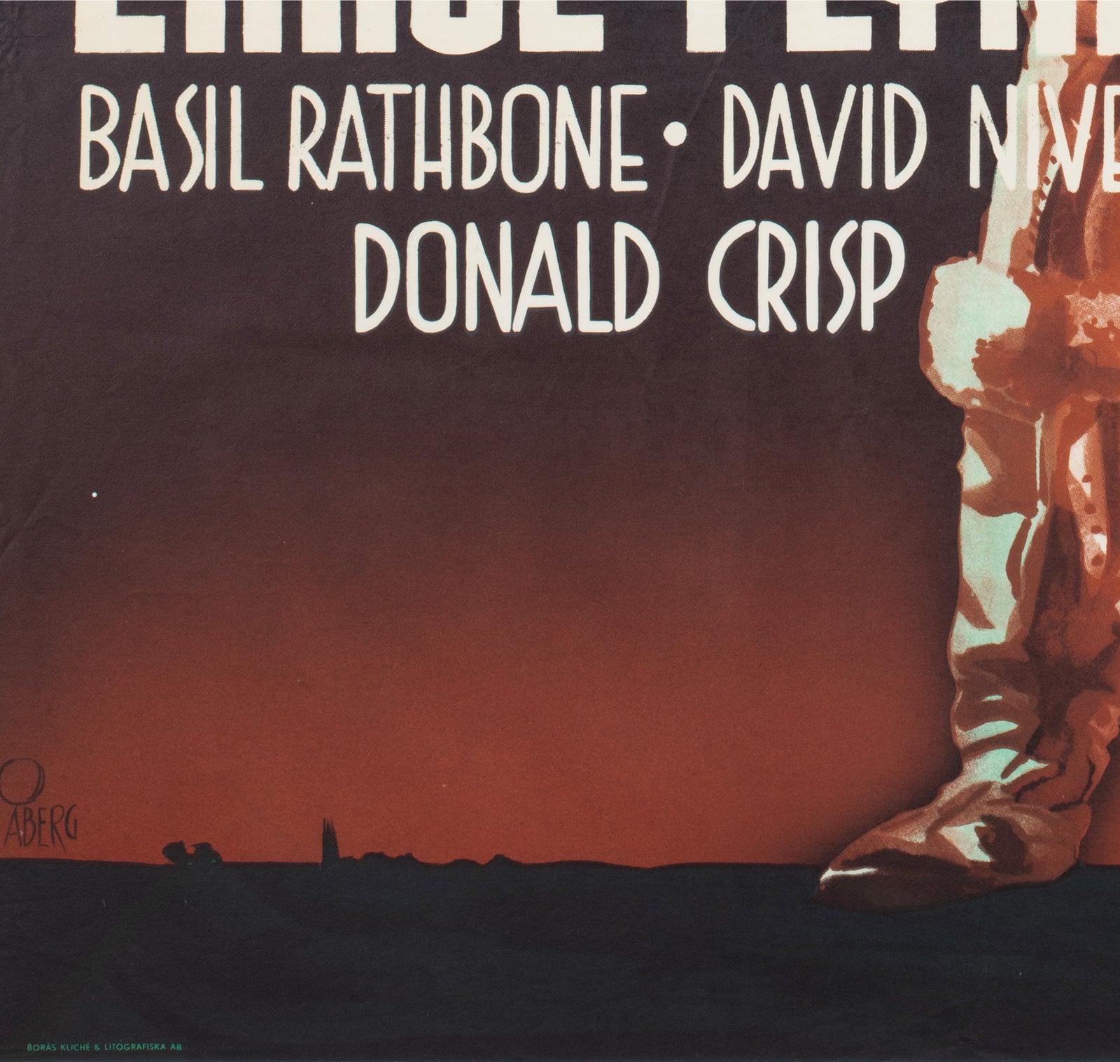 The Dawn Patrol 1938 Swedish Film Poster Gösta Åberg - detail
