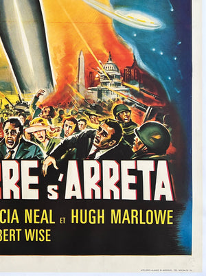 The Day the Earth Stood Still R1960s French Grande Film Movie Poster - detail
