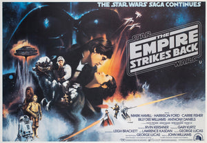 The Empire Strikes Back 1980 UK Quad GWTW Style Film Movie Poster