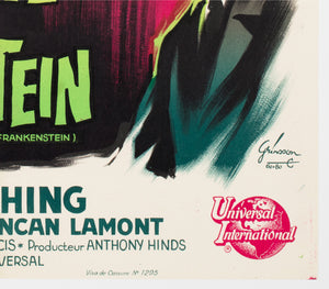 The Evil of Frankenstein 1965 French Moyenne Film Poster Boris Grinsson - detail
