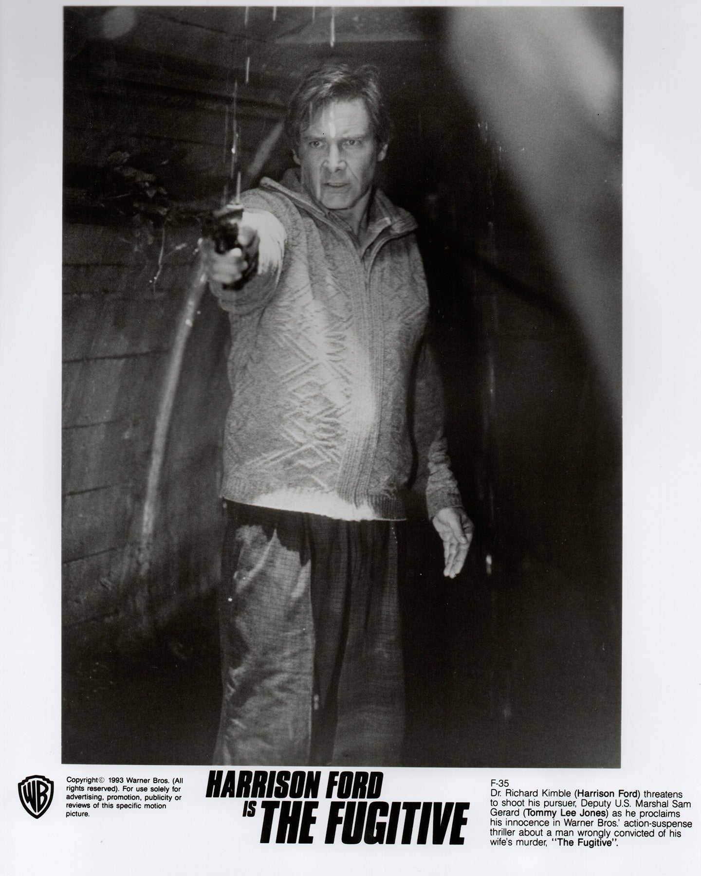 The Fugitive 1993 Film Movie Press Publicity Still Framed