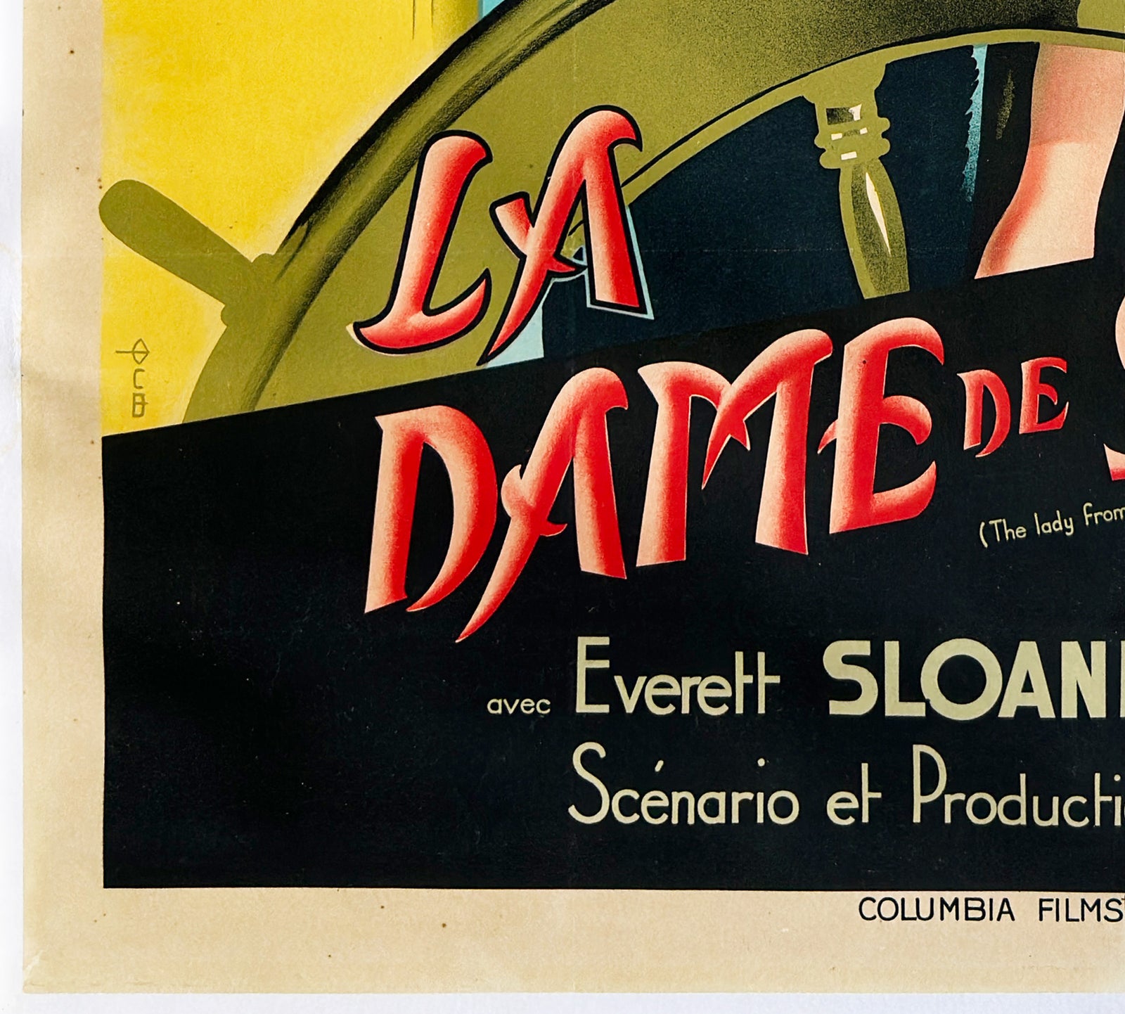 The Lady from Shanghai 1948 French Grande Style A Film Movie Poster, Constantin Belinsky - detail