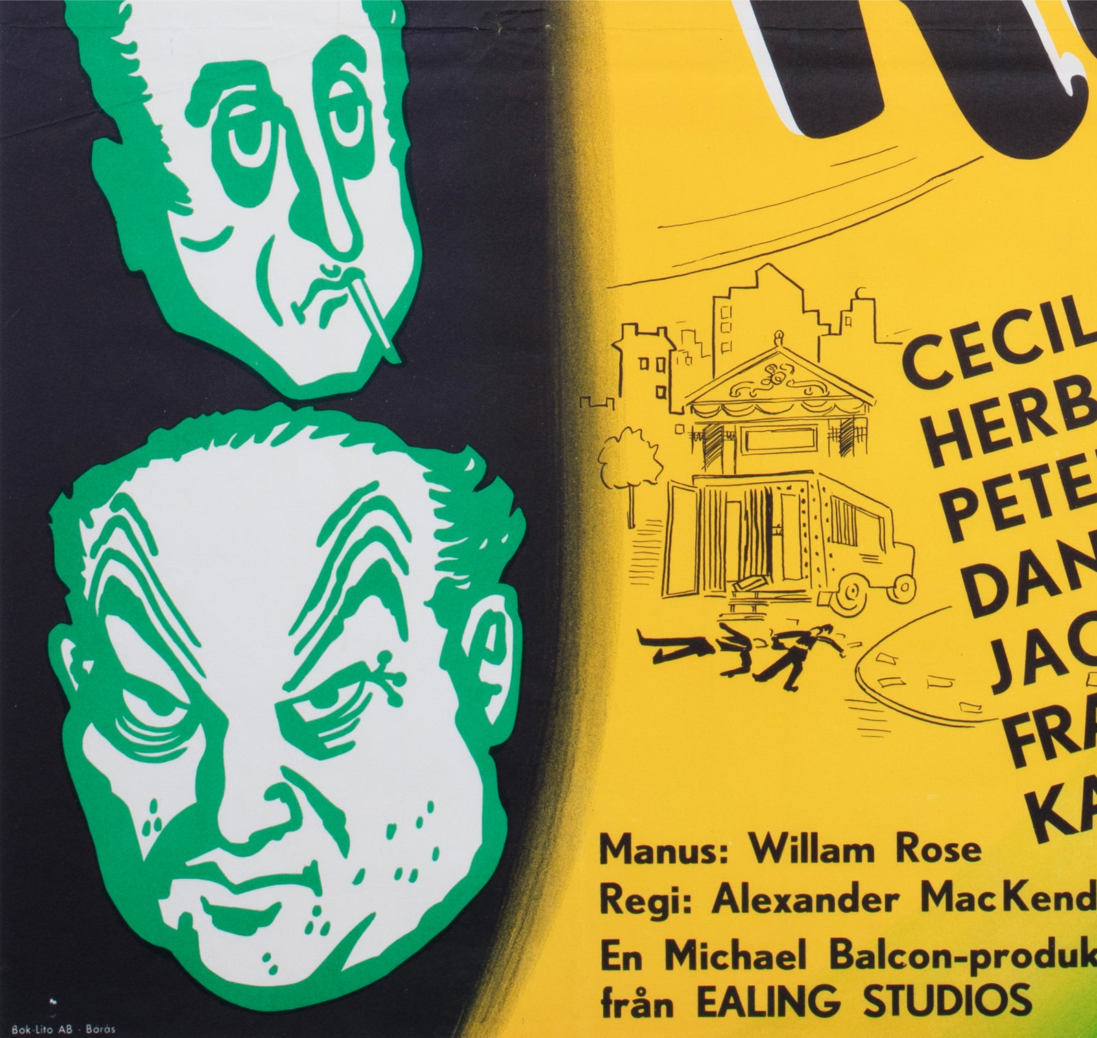 The Ladykillers 1955 Swedish Film Poster - detail