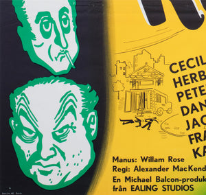 The Ladykillers 1955 Swedish Film Poster - detail