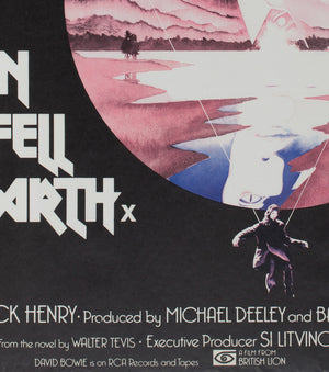 The Man Who Fell To Earth 1976 Rolled UK Quad Pink Style Film Movie Poster, Vic Fair - detail