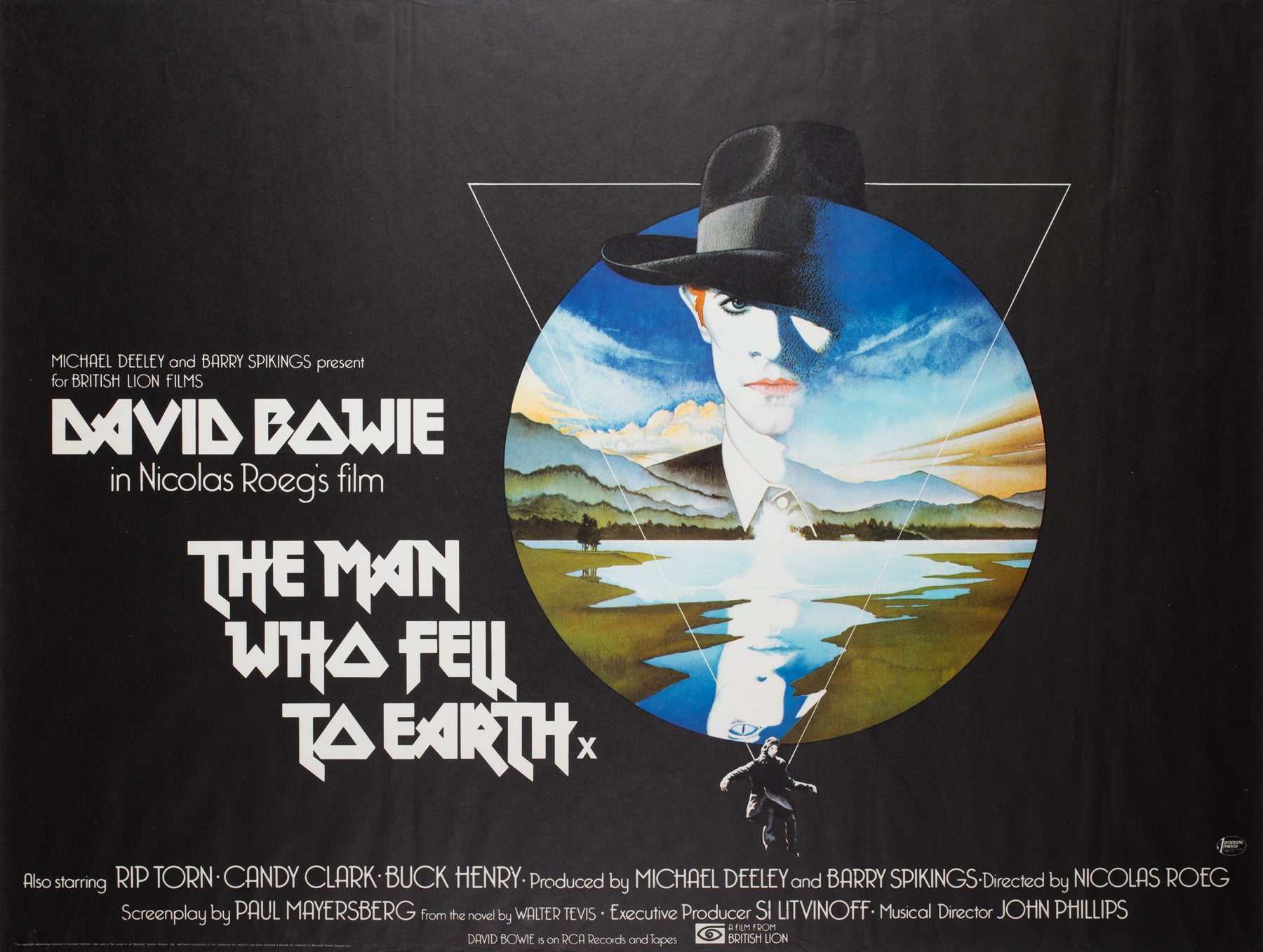 The Man Who Fell To Earth 1976 Rolled UK Quad Film Movie Poster, Vic Fair