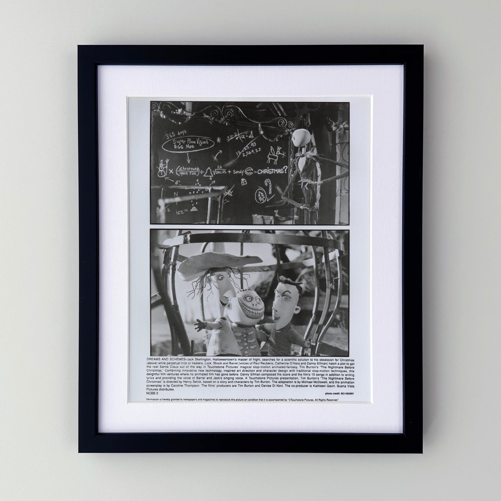 The Nightmare Before Christmas 1993 Film Movie Press Publicity Still Framed