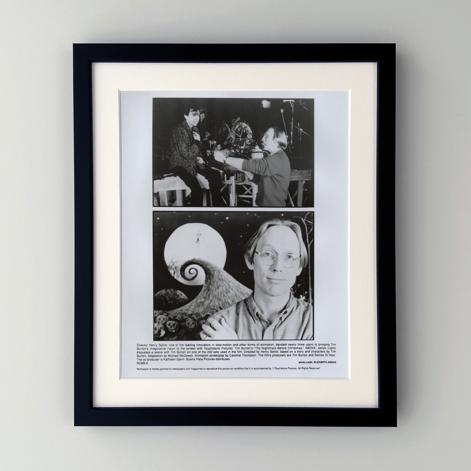 The Nightmare Before Christmas 1993 Film Movie Press Publicity Still Framed