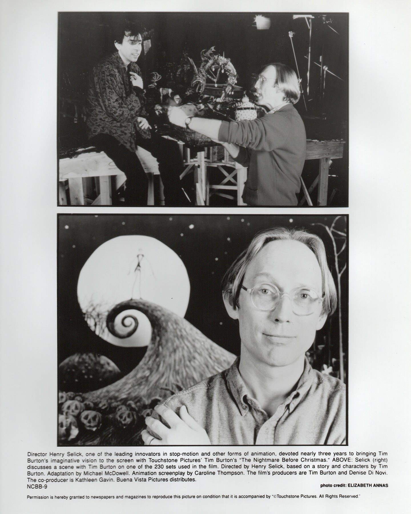 The Nightmare Before Christmas 1993 Film Movie Press Publicity Still Framed