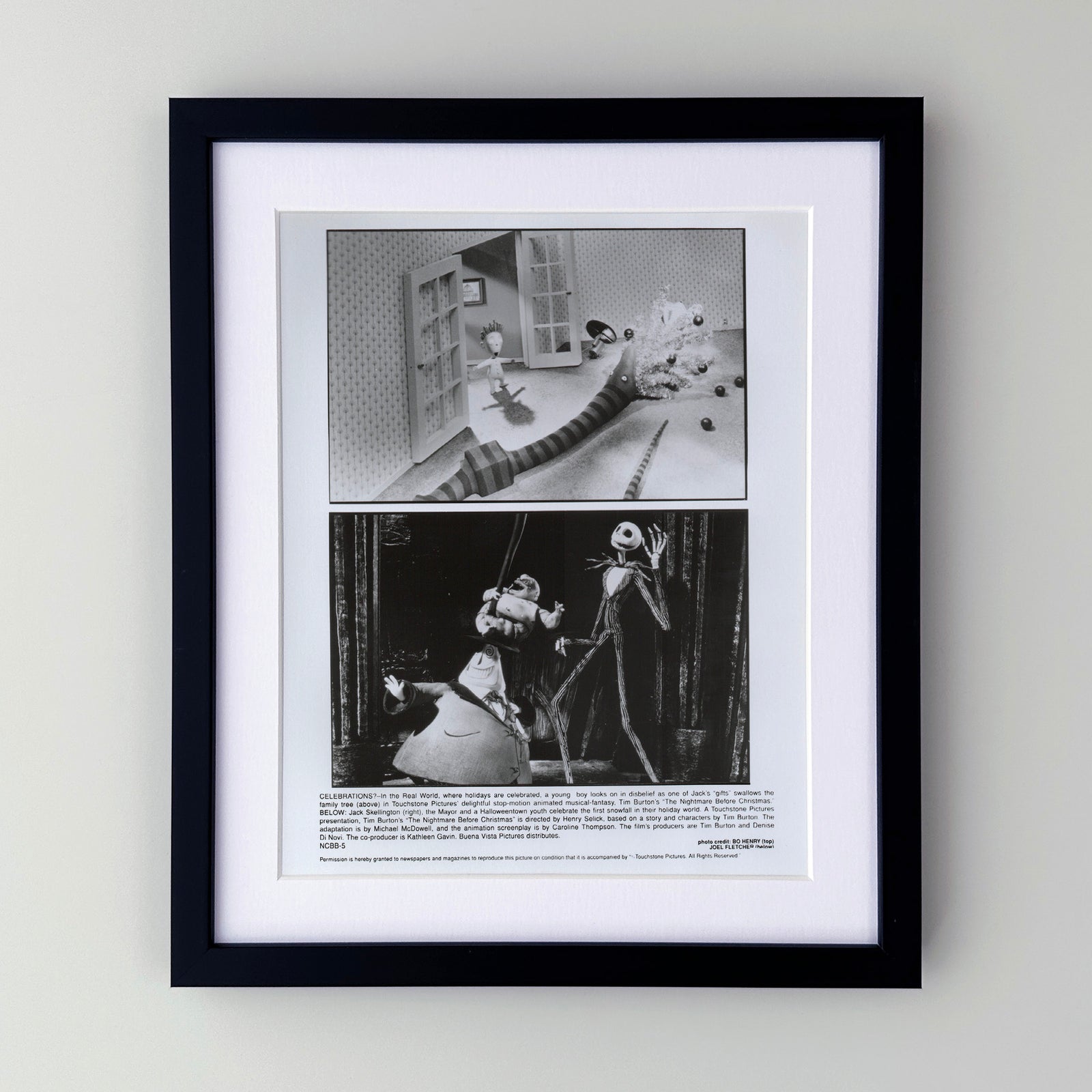 The Nightmare Before Christmas 1993 Film Movie Press Publicity Still Framed