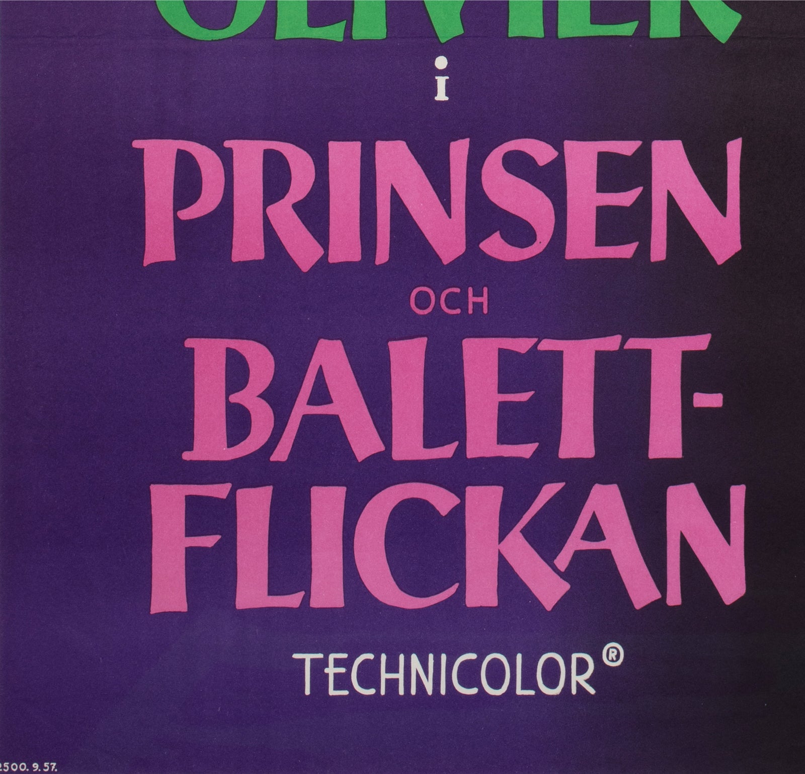 The Prince and the Showgirl 1957 Swedish Film Poster Gösta Åberg - detail