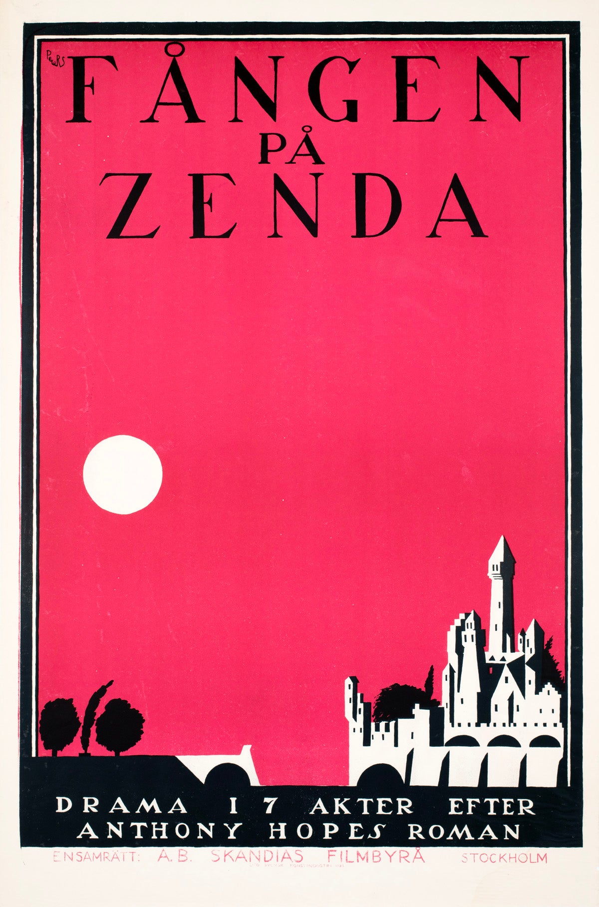 The Prisoner of Zenda 1922 Swedish Film Poster Curt Peters