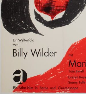 The Seven Year Itch R1966 German A0 Film Movie poster, Fischer-Nosbisch - detail