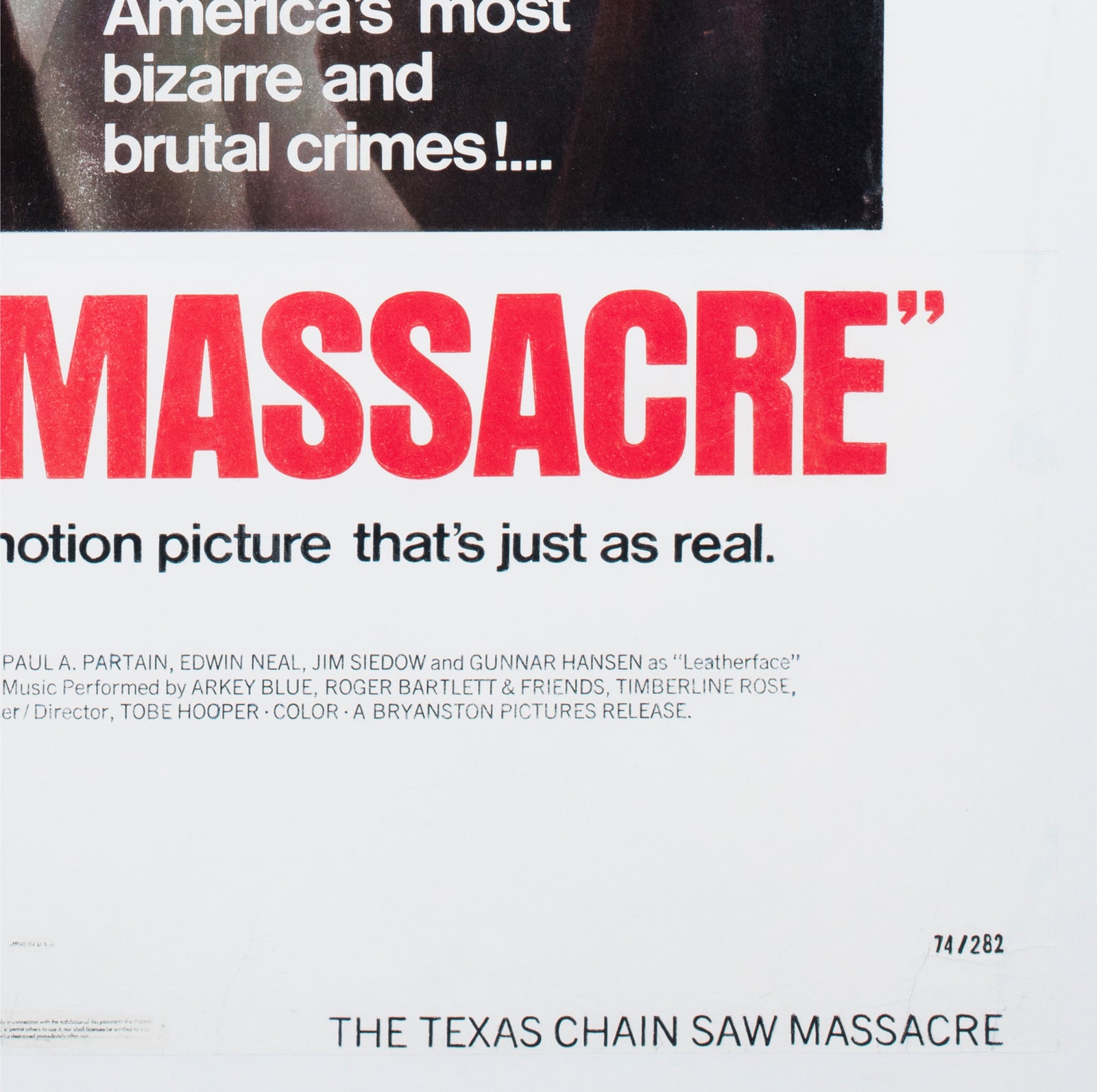 The Texas Chainsaw Massacre 1974 US 1 Sheet Film Poster - detail
