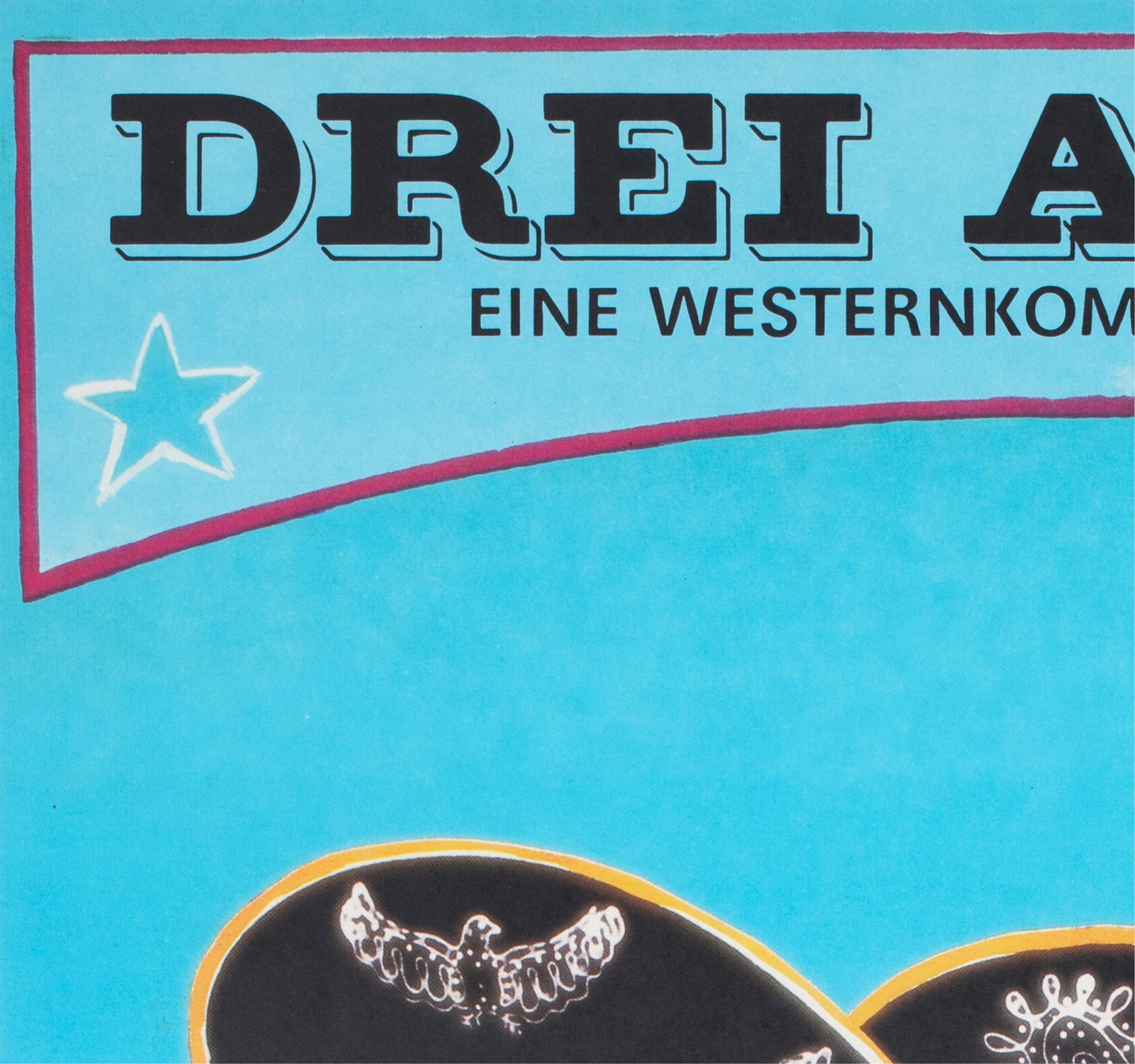 The Three Amigos 1990 East German Film Poster Finger - detail